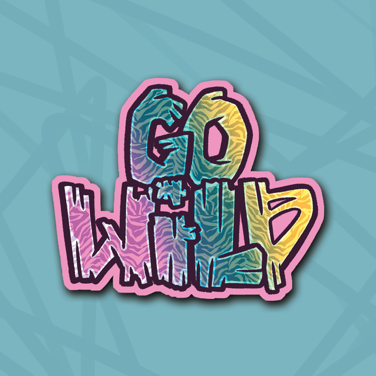 GO Wild Pink Border Zebra Die Cut