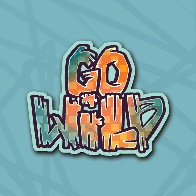 GO Wild Teal Border Die Cut