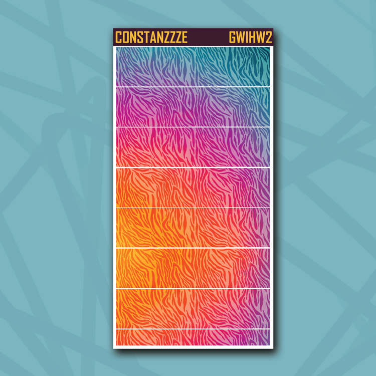 Race to Wild Zebra Hobonichi Weeks Thick Washi Strip Sticker Sheet