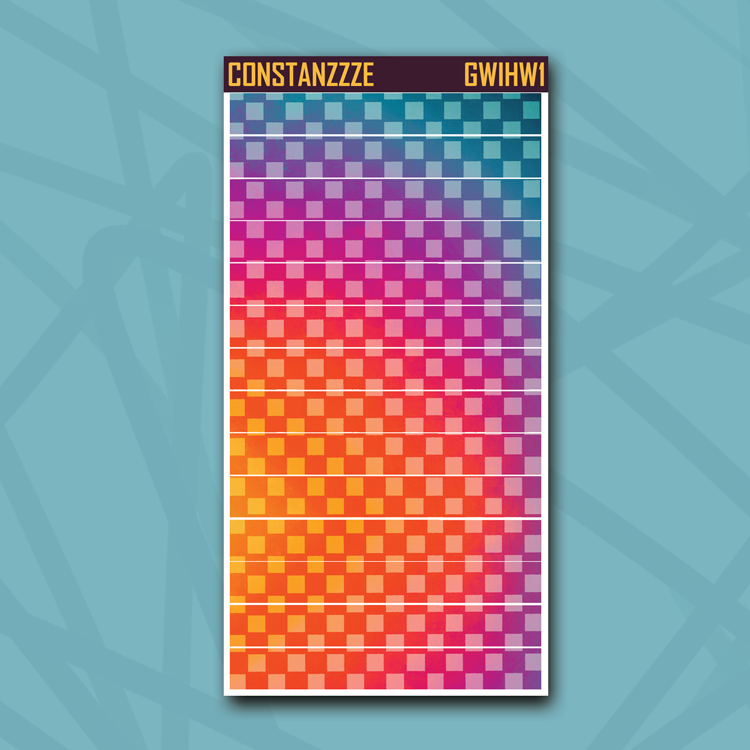 Race to Wild Large Checker Top Hobonichi Weeks Washi Strip Sticker Sheet