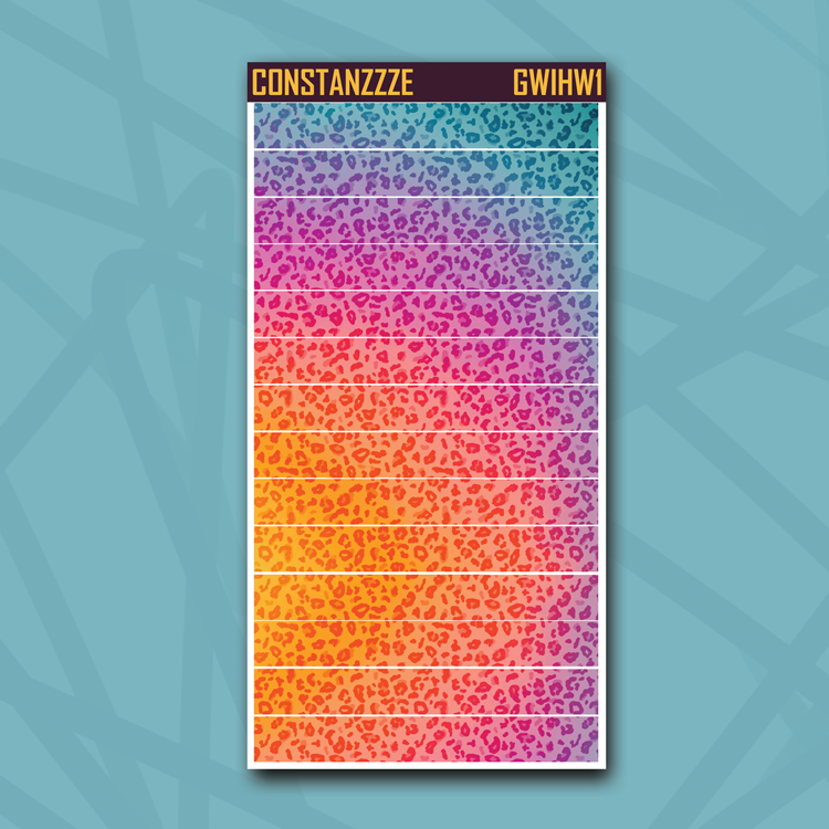 Race to Wild Leopard Top Hobonichi Weeks Washi Strip Sticker Sheet