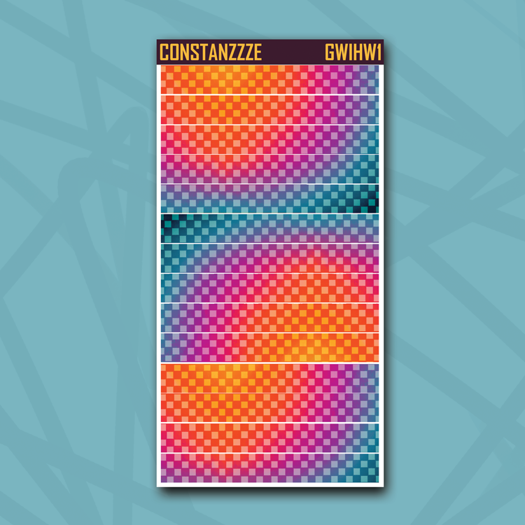 Race to Wild Small Checker Top Hobonichi Weeks Washi Strip Sticker Sheet