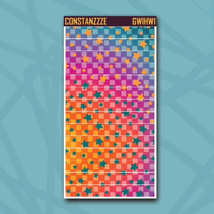 Race to Wild Star Checker Top Hobonichi Weeks Washi Strip Sticker Sheet
