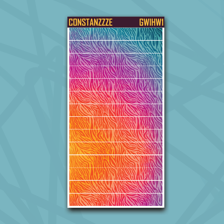 Race to Wild Zebra Top Hobonichi Weeks Washi Strip Sticker Sheet