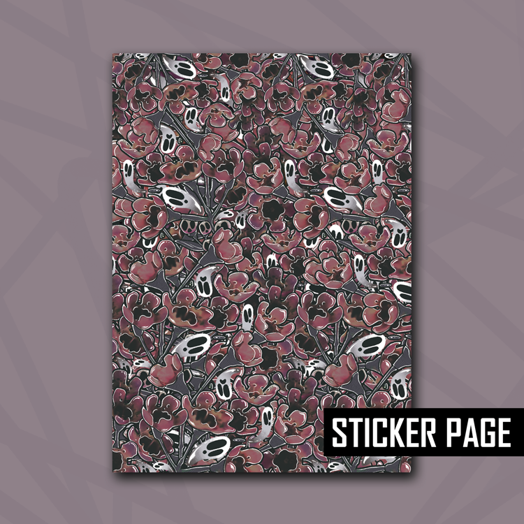 Haunted Florals Ghosties Sticker Page
