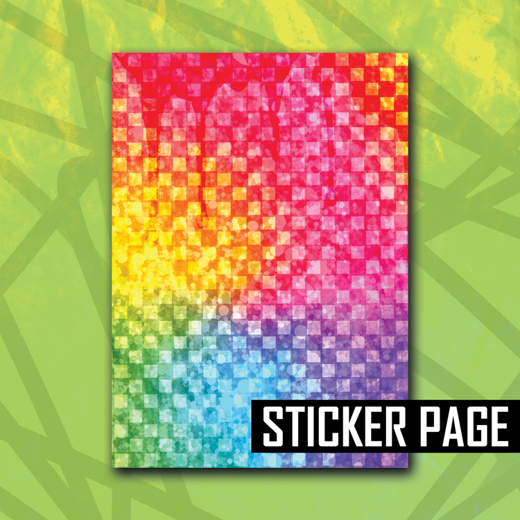 Rainbow Glitter Checker Sticker Page