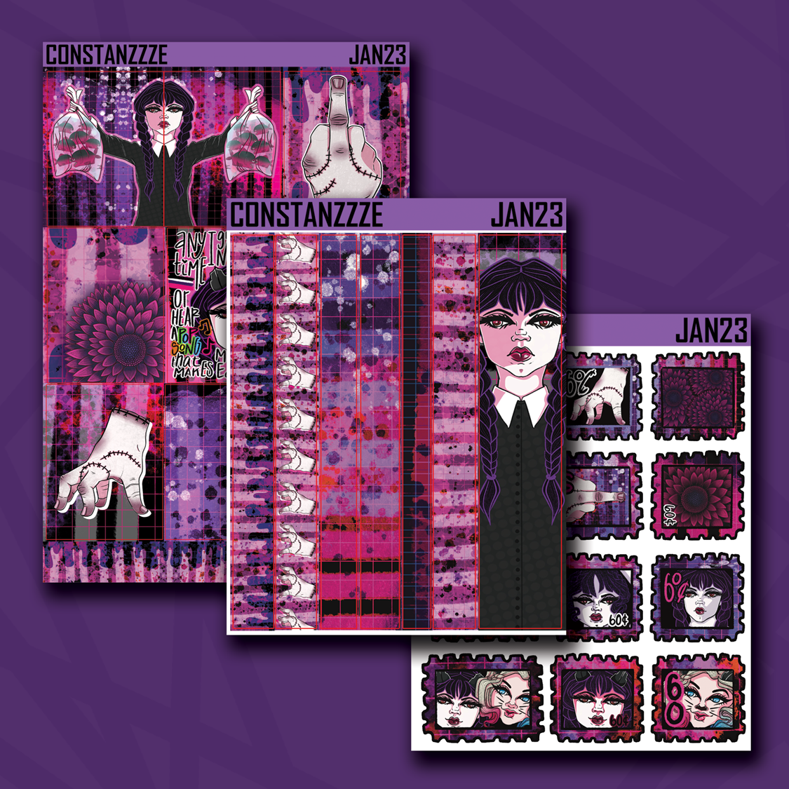 Wednesday Deco Box and Layering Sticker Sheets – Constanzzze