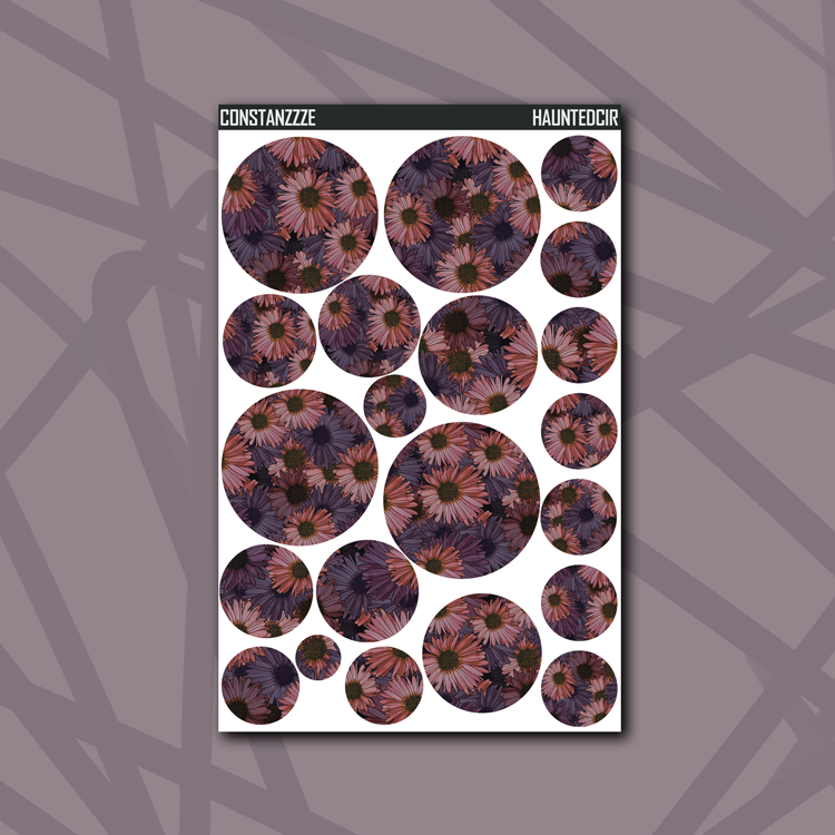 Haunted Florals Circle Sticker Sheet