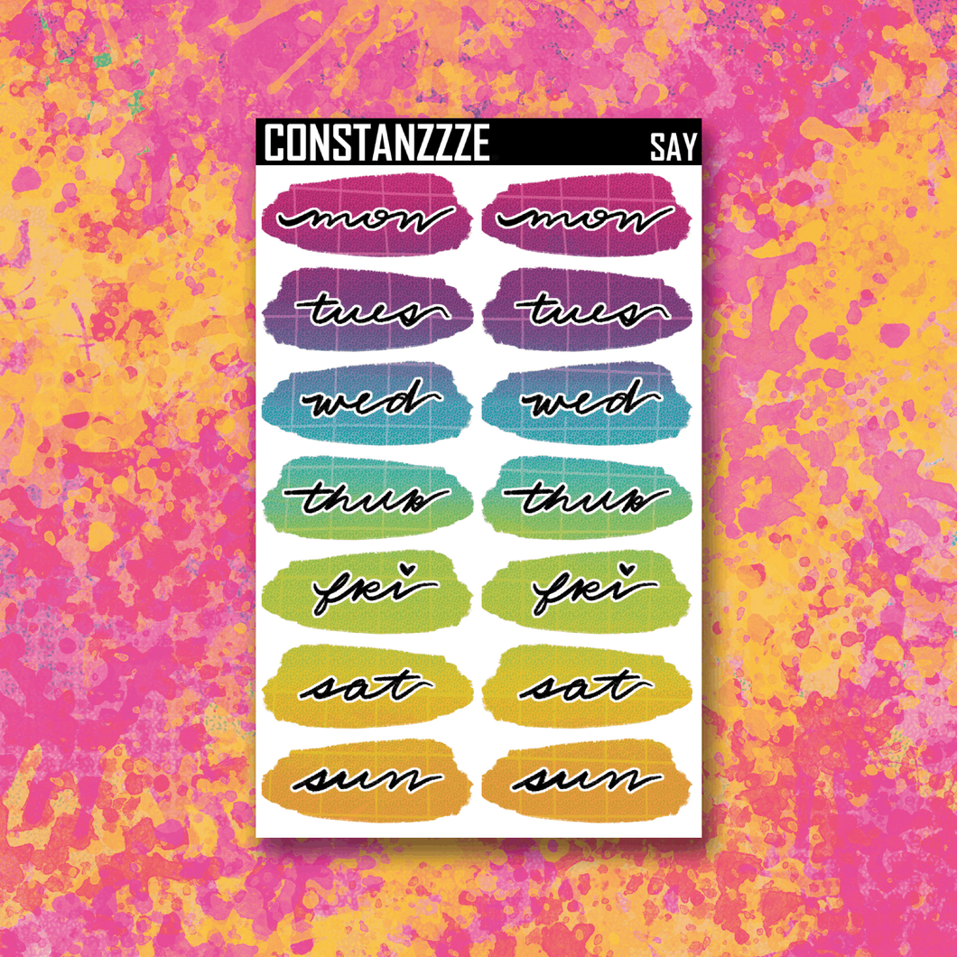 Spooky All Year Rainbow Grid Day Swatch Sticker Sheet