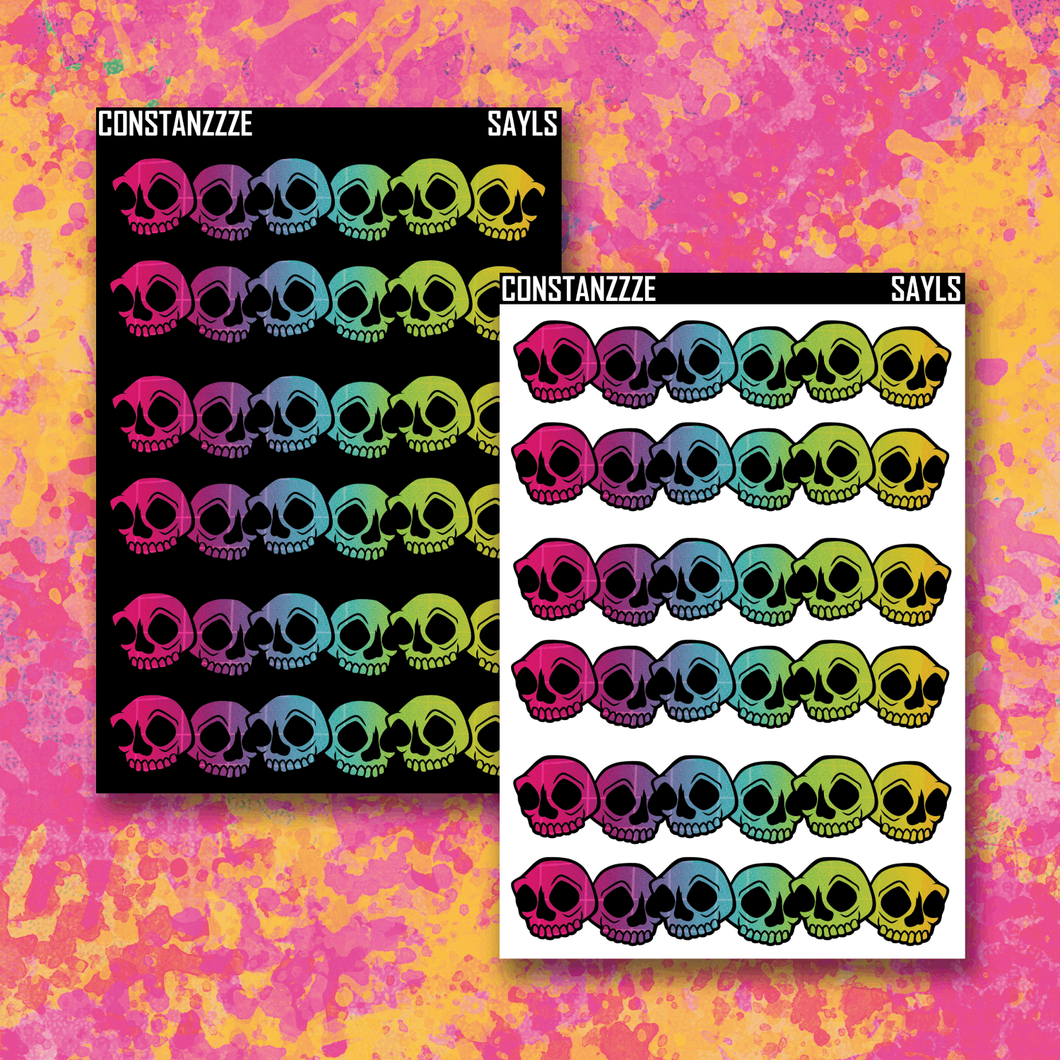 Jumbo Spooky All Year Skullie Header Sticker Sheet