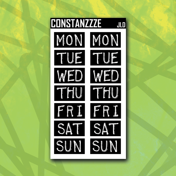 Jumbo Label Days of the Week Sticker Sheet