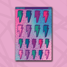 Load image into Gallery viewer, Love Zombie Racer Lightning Bolt Sticker Sheet
