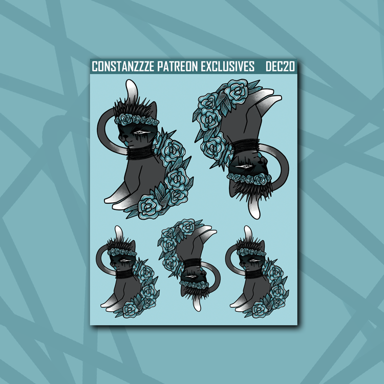 Winter Witch Meow Meow Deco Sticker Sheet