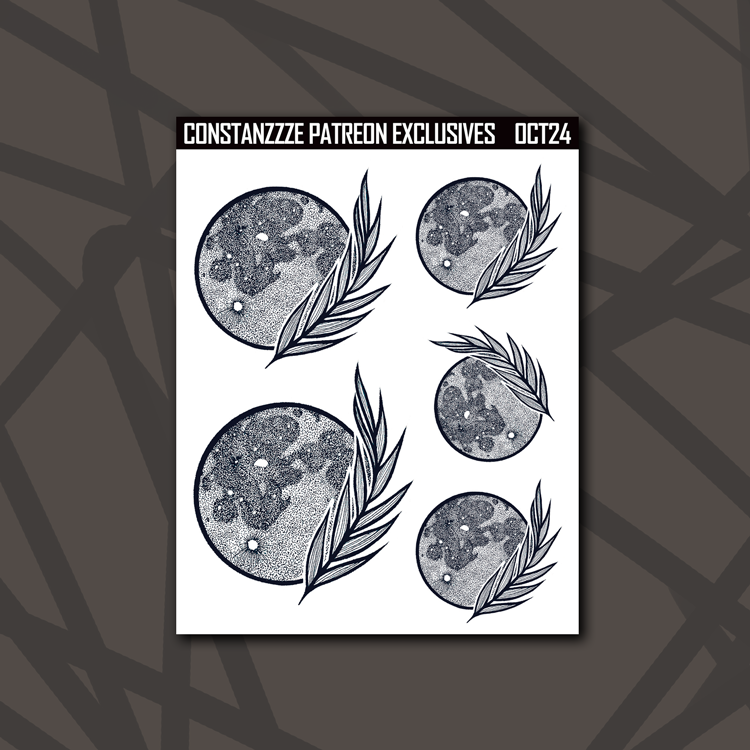 Inktober Full Moon Deco Sticker Sheet