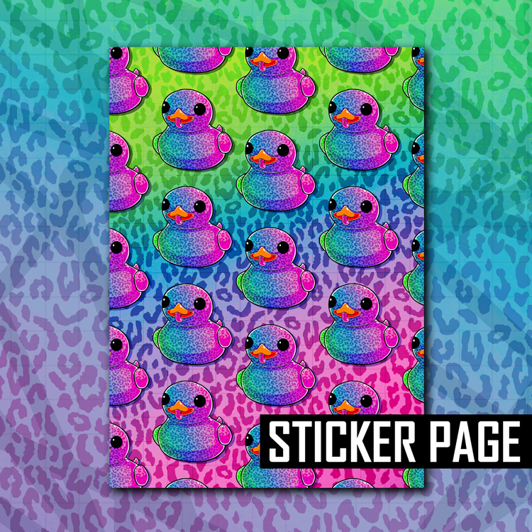 Neon Ducky Sticker Page