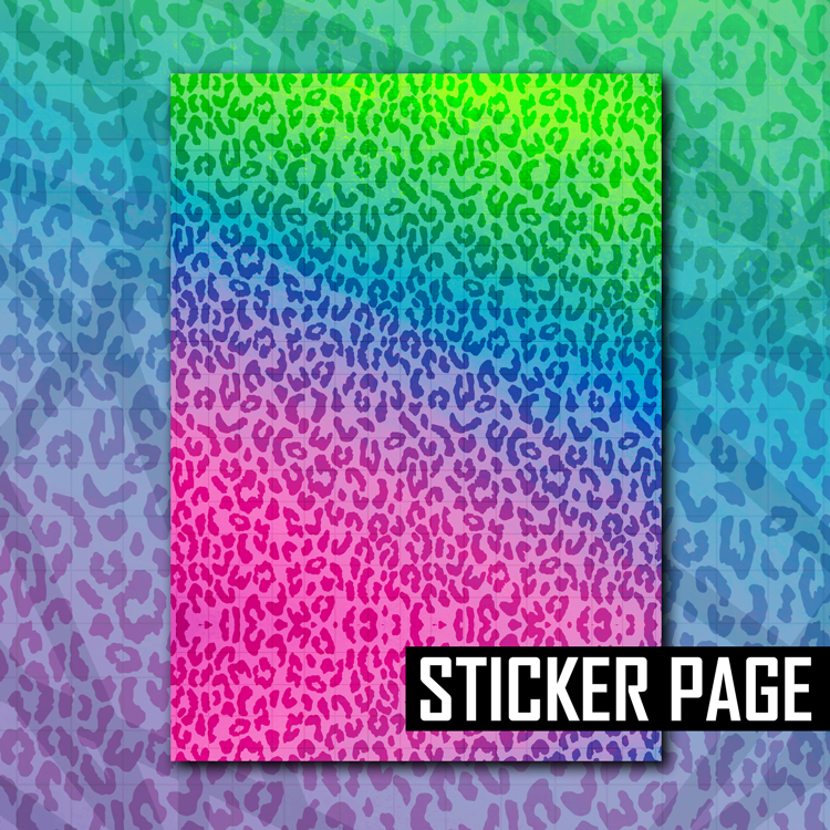 Neon Wild Print Sticker Page