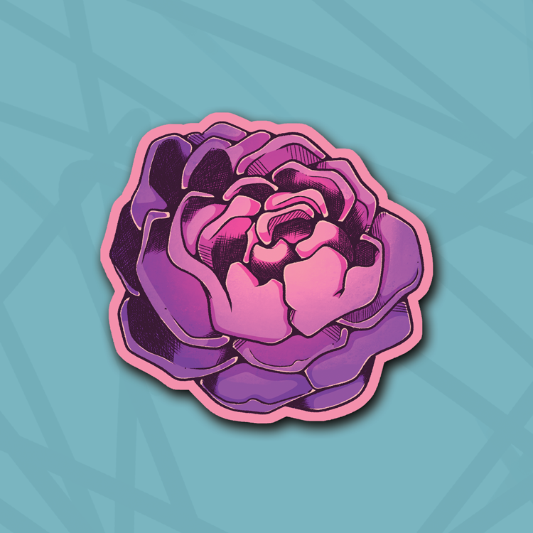 Pink Purple Peony Die Cut
