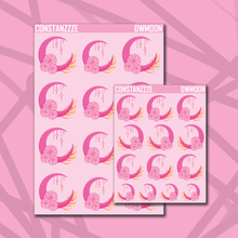 Load image into Gallery viewer, Pink Background Daisy Witch Moon Sticker Sheets
