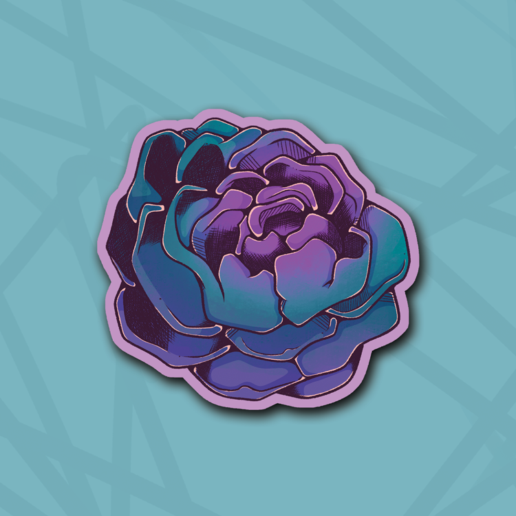 Purple Peony Die Cut