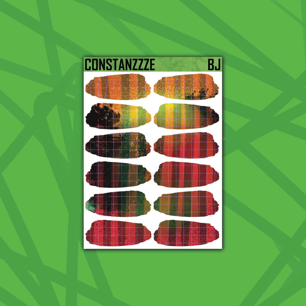 Beetle 🧃 Red Pattern Medium Swatch Sticker Sheet