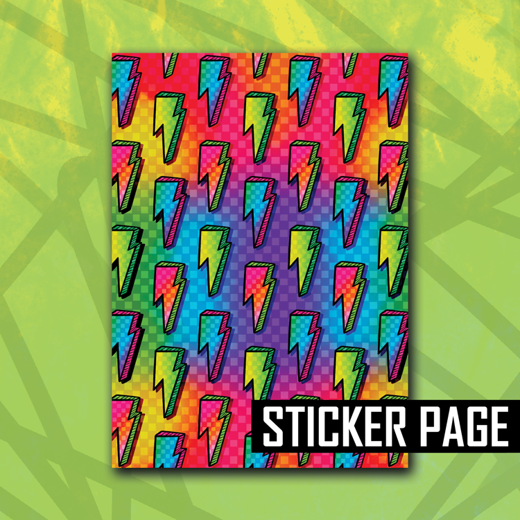 Rainbow Bolts Sticker Page