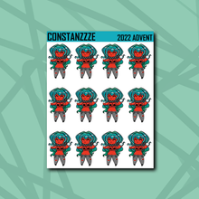 Load image into Gallery viewer, Winter Red Chibi Sticker Sheet
