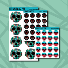 Load image into Gallery viewer, Spooky Winter Skull Sticker Sheet
