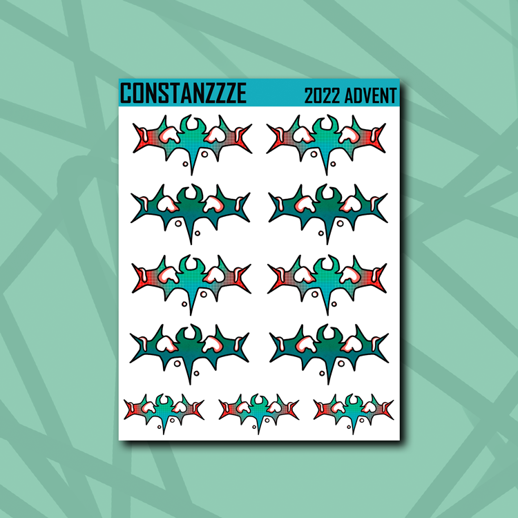 Spooky Winter Snow Bats Sticker Sheet