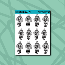 Load image into Gallery viewer, Winter Skull Witch Chibi Sticker Sheet
