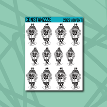 Load image into Gallery viewer, Winter Skull Witch Chibi Sticker Sheet
