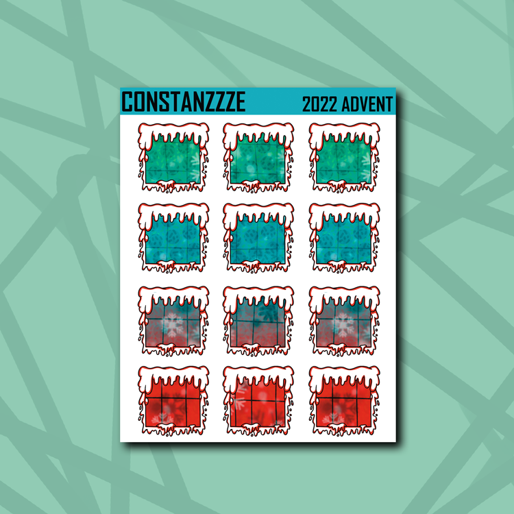 Spooky Winter Snow Boxes Sticker Sheet