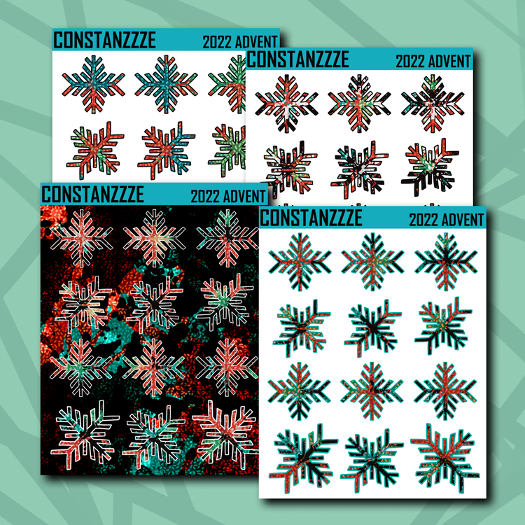Spooky Winter Snowflake Sticker Sheet