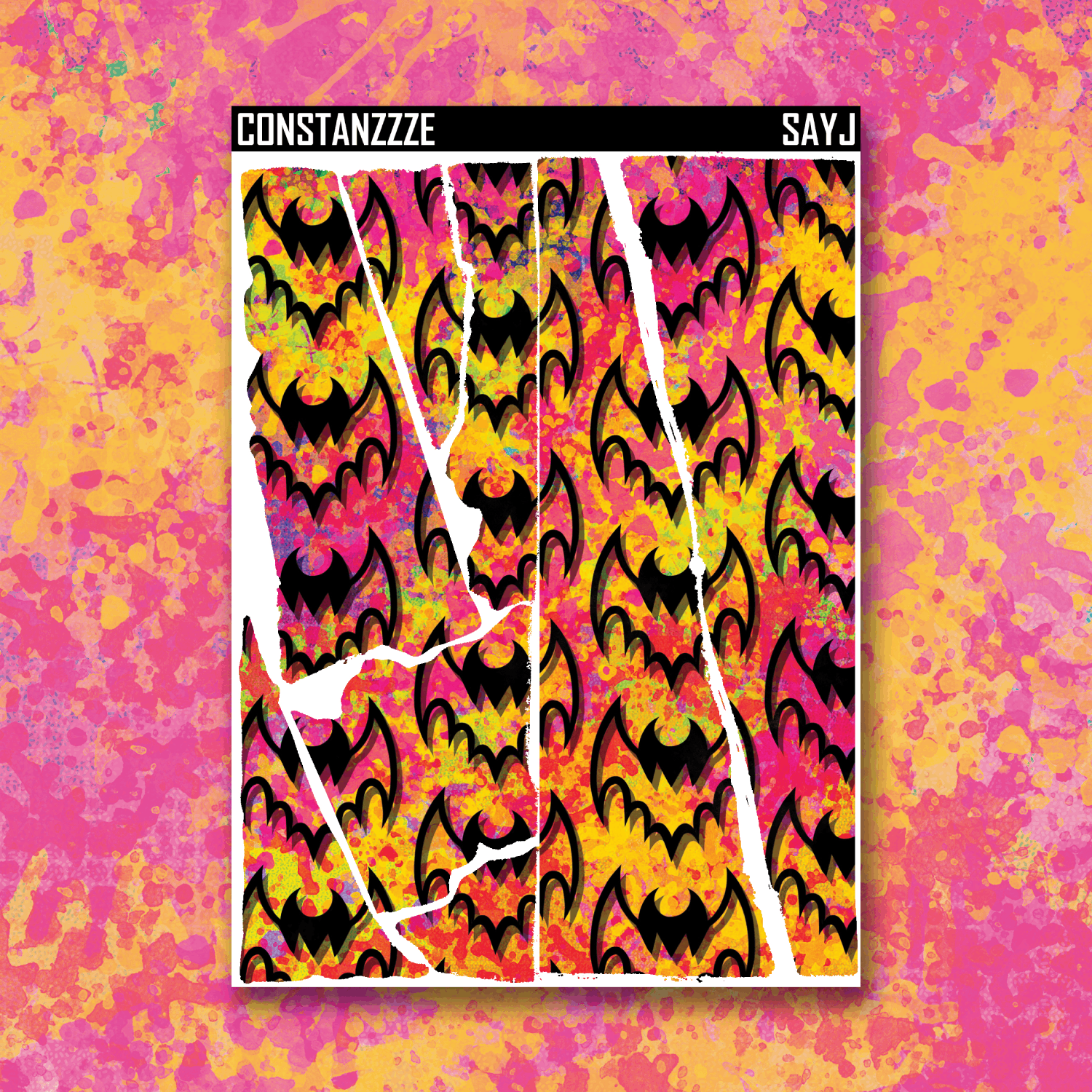 Jumbo Spooky All Year Bat Splatter Rippies Sticker Sheet – Constanzzze