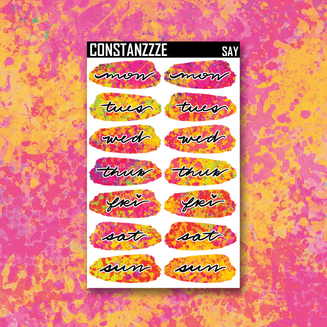 Spooky All Year Splatter Day Swatch Sticker Sheet