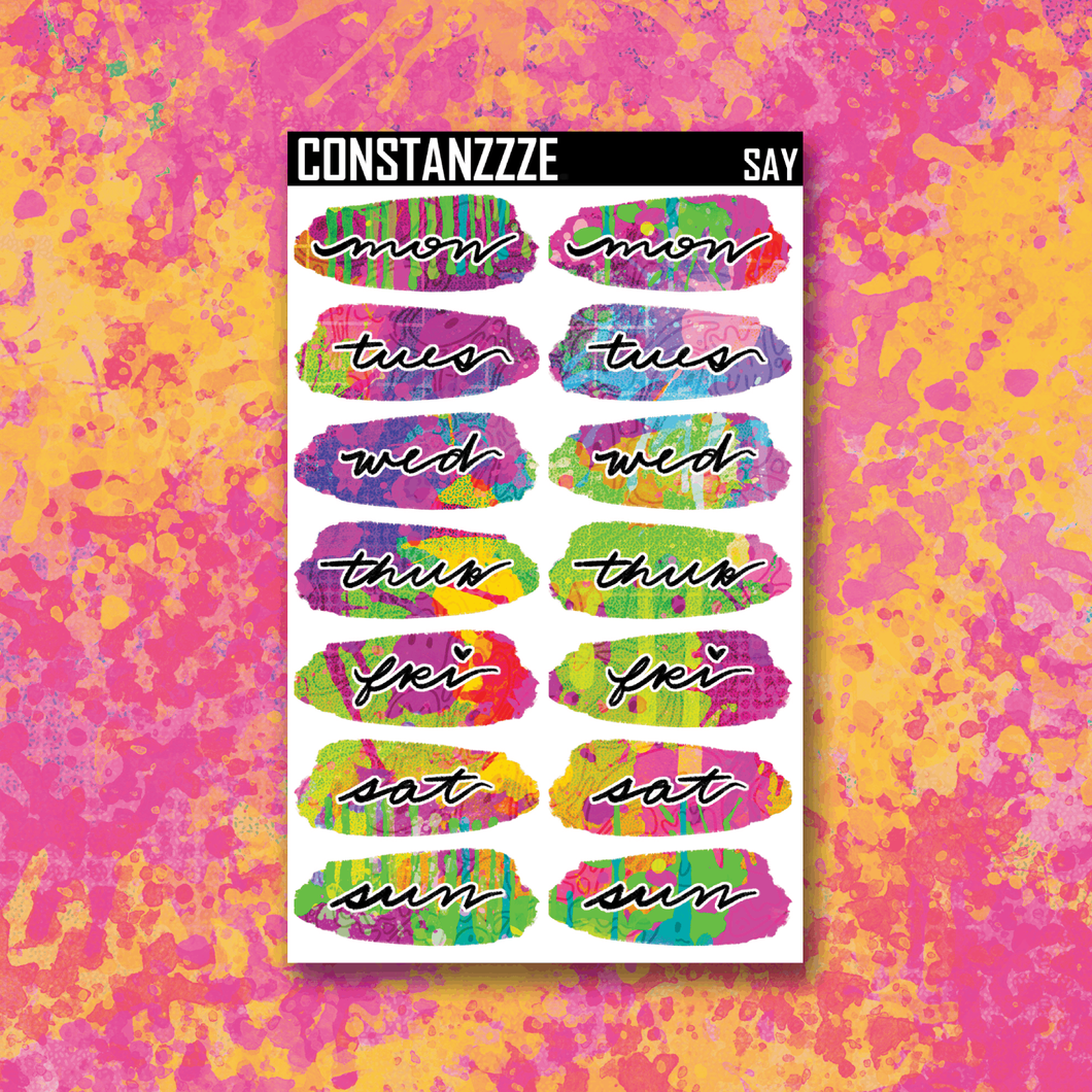 Spooky All Year Ghostie Splatter Day Swatch Sticker Sheet