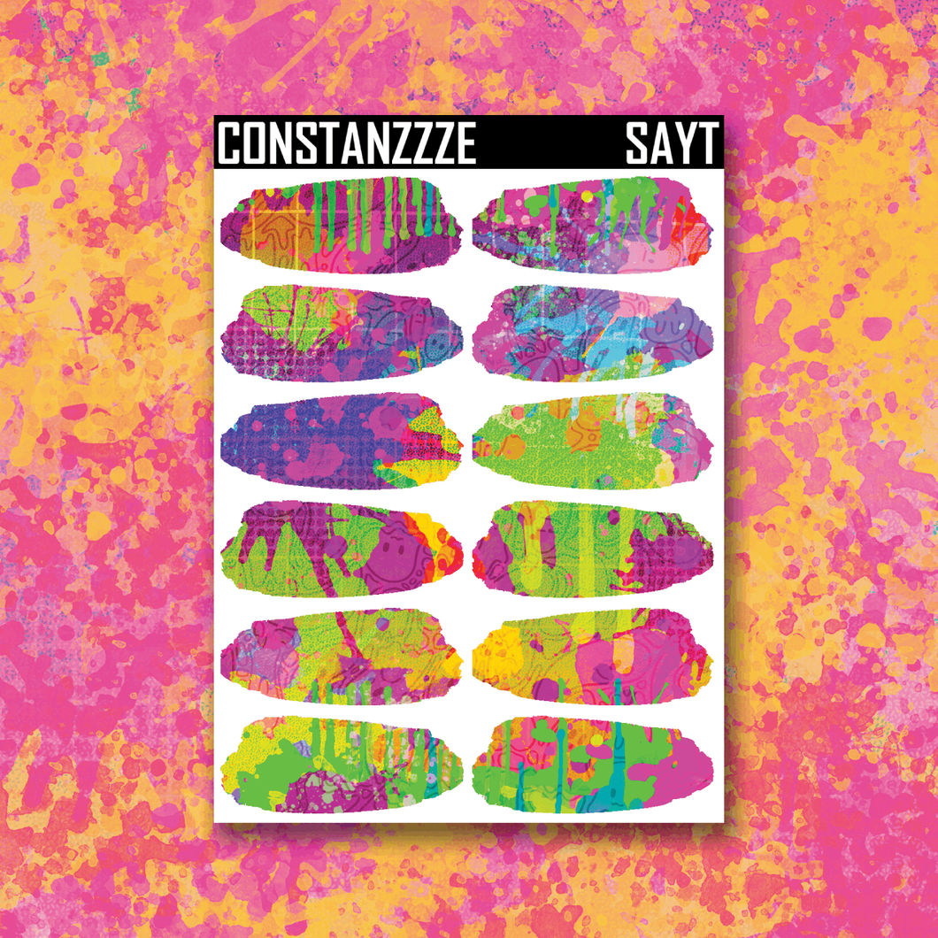 Spooky All Year Ghost Splatter Medium Swatch Sticker Sheet