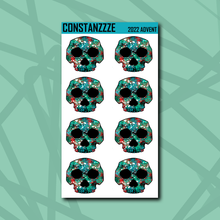 Load image into Gallery viewer, Spooky Winter Skull Sticker Sheet

