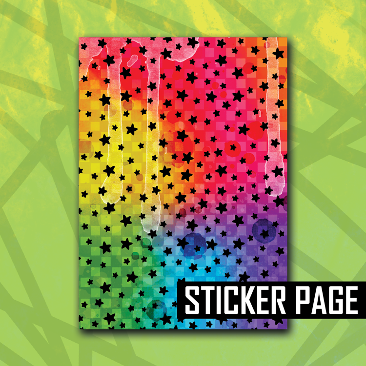 Rainbow Star Checker Sticker Page