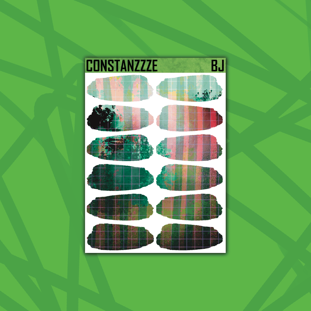 Beetle 🧃 Green Pattern Medium Swatch Sticker Sheet