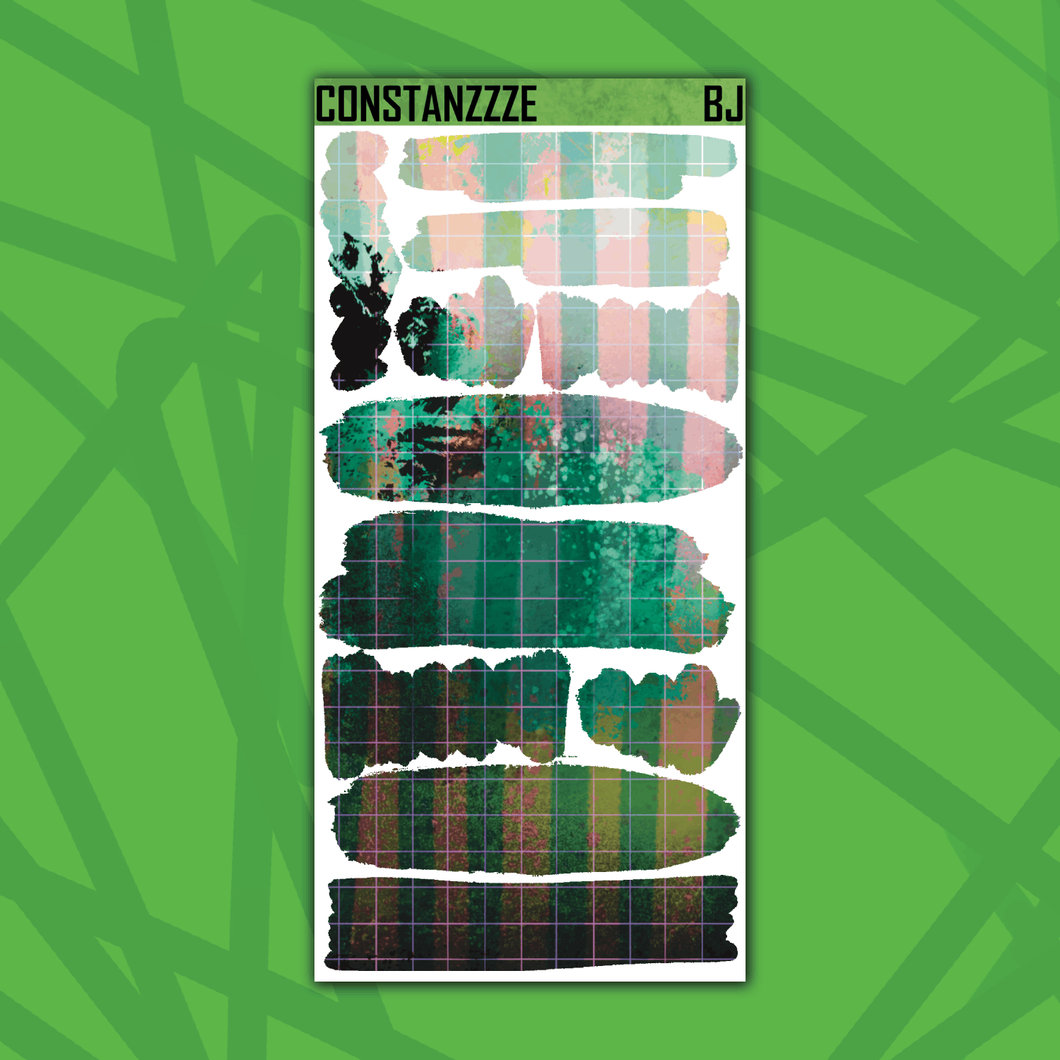 Beetle 🧃 Green Pattern Swatch and Strippies Sheet