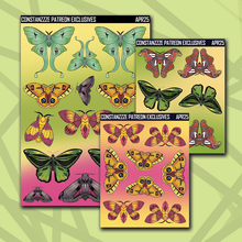 Load image into Gallery viewer, Traditional Moths + Butterflies Deco Sticker Sheets
