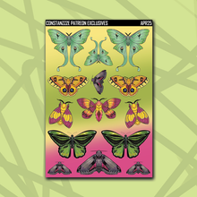 Load image into Gallery viewer, Traditional Moths + Butterflies Deco Sticker Sheets
