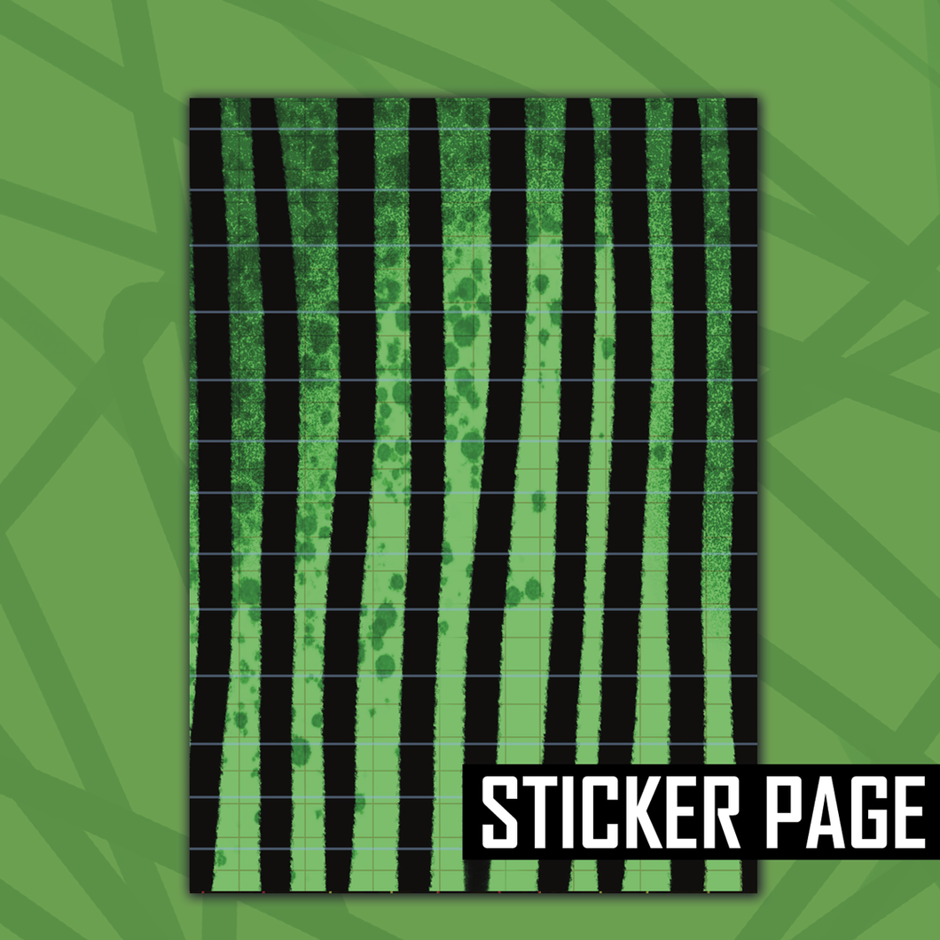 Green Stripe Beetle 🧃 Pattern Sticker Page