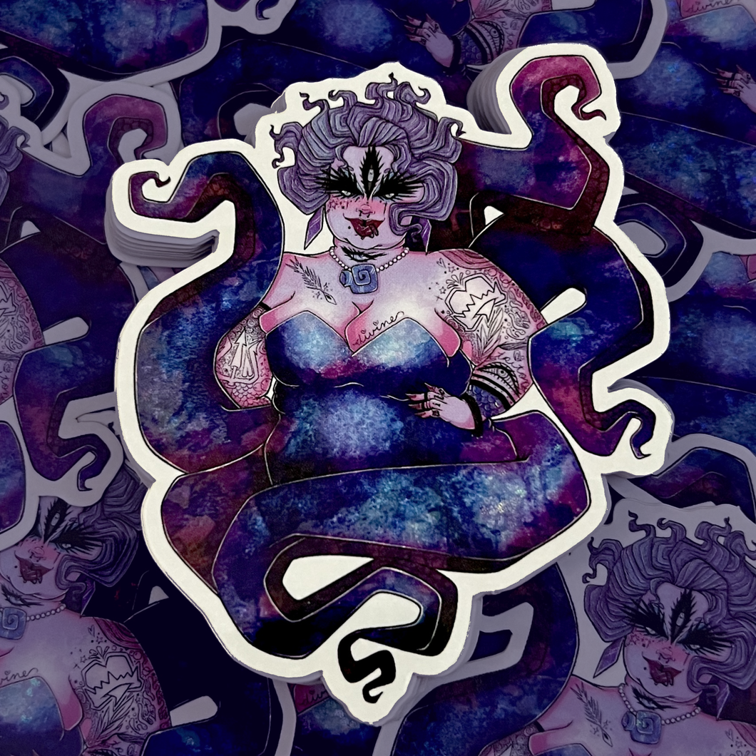 Sea Witch Glitter Vinyl Sticker