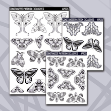 Load image into Gallery viewer, White Moths + Butterflies Deco Sticker Sheets
