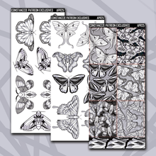 Load image into Gallery viewer, White Moths + Butterflies Deco+ Sticker Sheets
