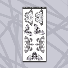 Load image into Gallery viewer, White Moths + Butterflies Deco+ Sticker Sheets
