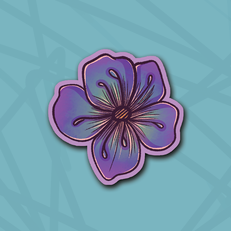 Small Wild Purple Flower Die Cut