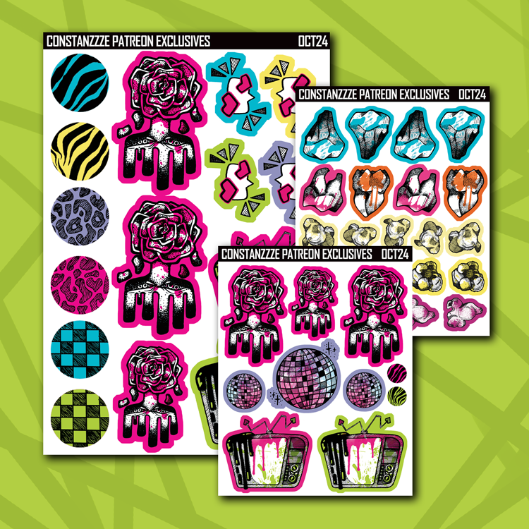 Colorful Inktober Deco Sticker Sheets