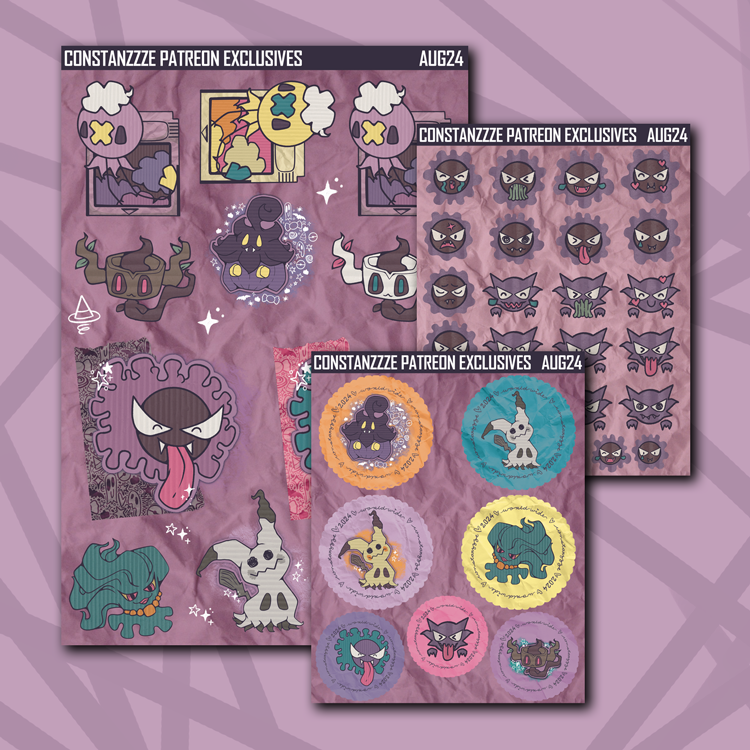 Purple Poke Deco Sticker Sheets